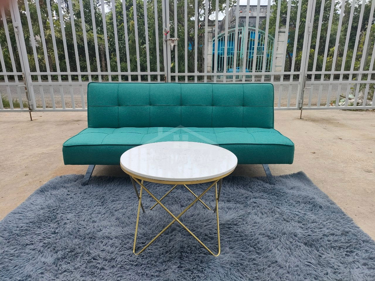 Sofa bed không tay kích thước 170×90 SFB04 màu lam 1
