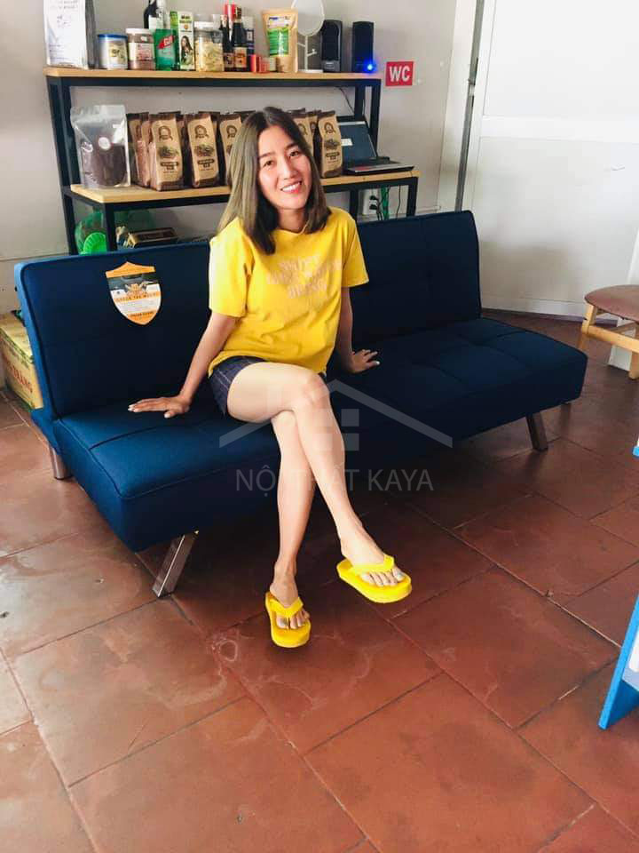Sofa bed không tay kích thước 170×90 SFB04 màu xanh dương 2