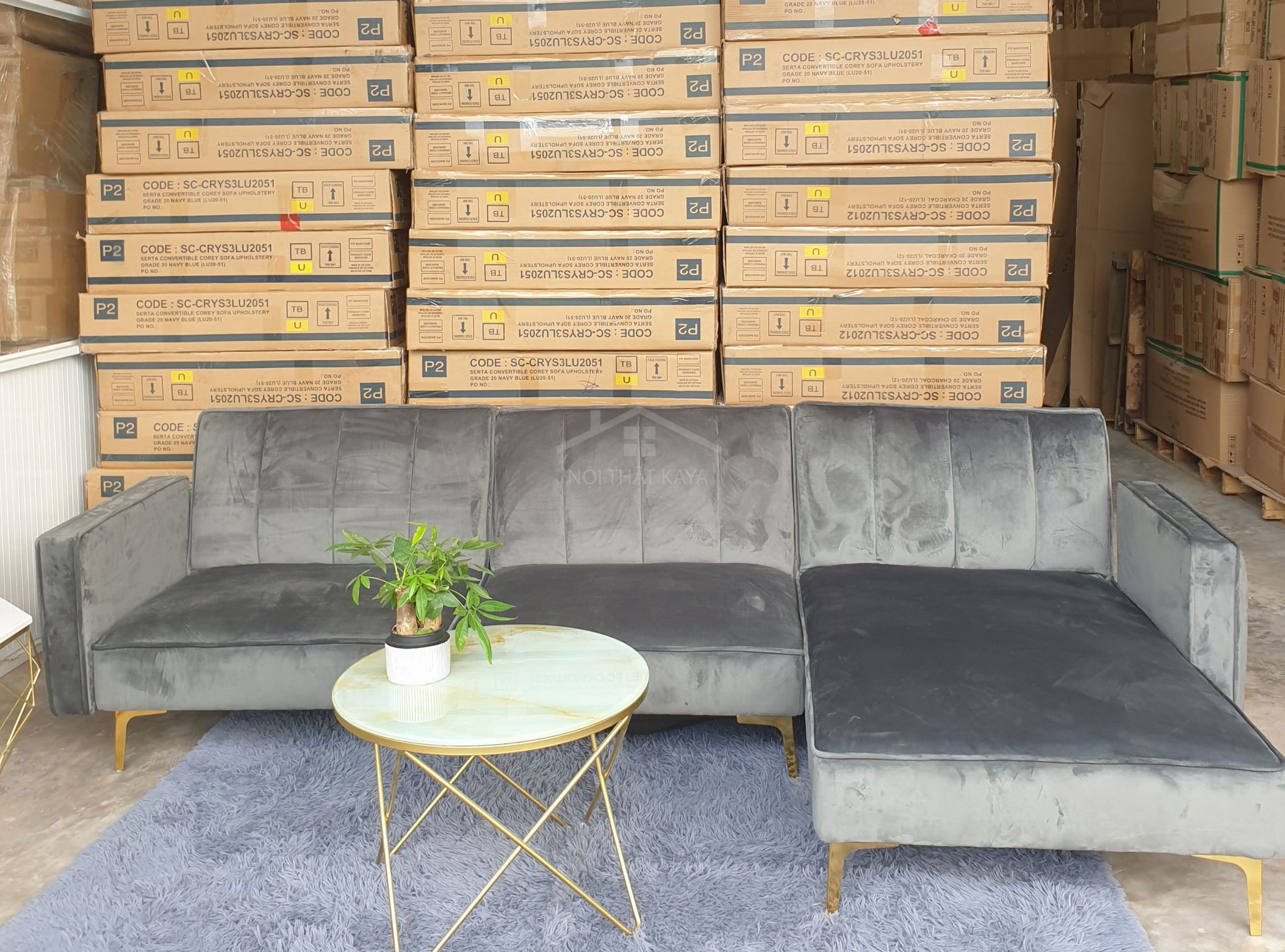 Sofa góc 240x180 xám