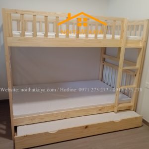 Giường 3 Tầng Xuất Khẩu Unit 1M2 (Màu Tự Nhiên)