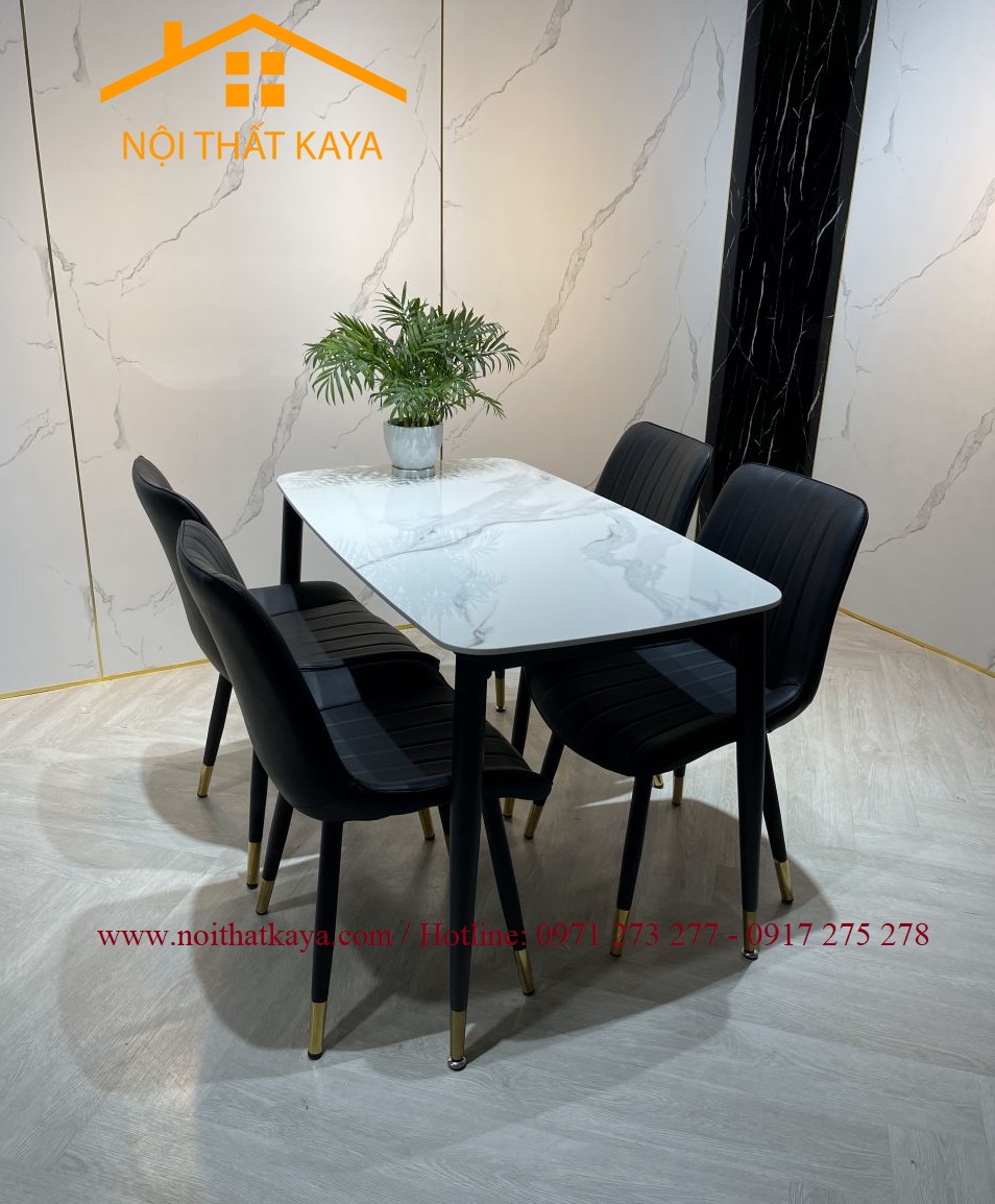 Bộ Bàn Mặt Đá Ceramic Chân Neva - 4 Ghế Nhập Khẩu KY-GH27 - Ảnh 5