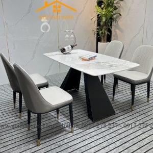 Bộ Bàn Mặt Đá Ceramic Chân A - 4 Ghế Nhập Khẩu KY-GH24