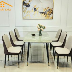 Bộ bàn Monet ko tay 6 ghế chân Neva 1