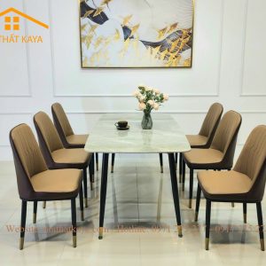 Bộ bàn Monet ko tay 6 ghế chân Neva 2
