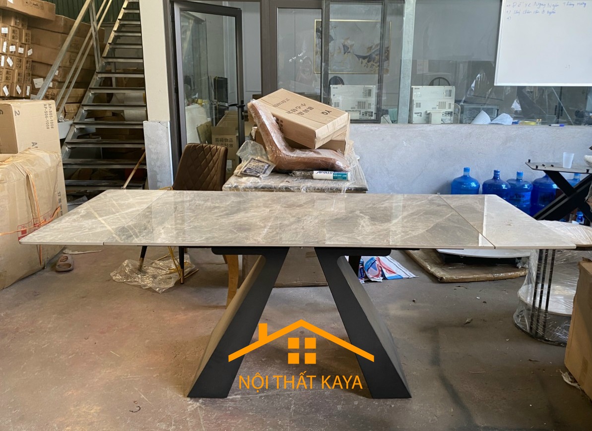 Bộ Bàn Mặt Đá Thông Minh Chân A Kéo Dài – 6 Ghế Nhập Khẩu KY-GH36 - Ảnh 4