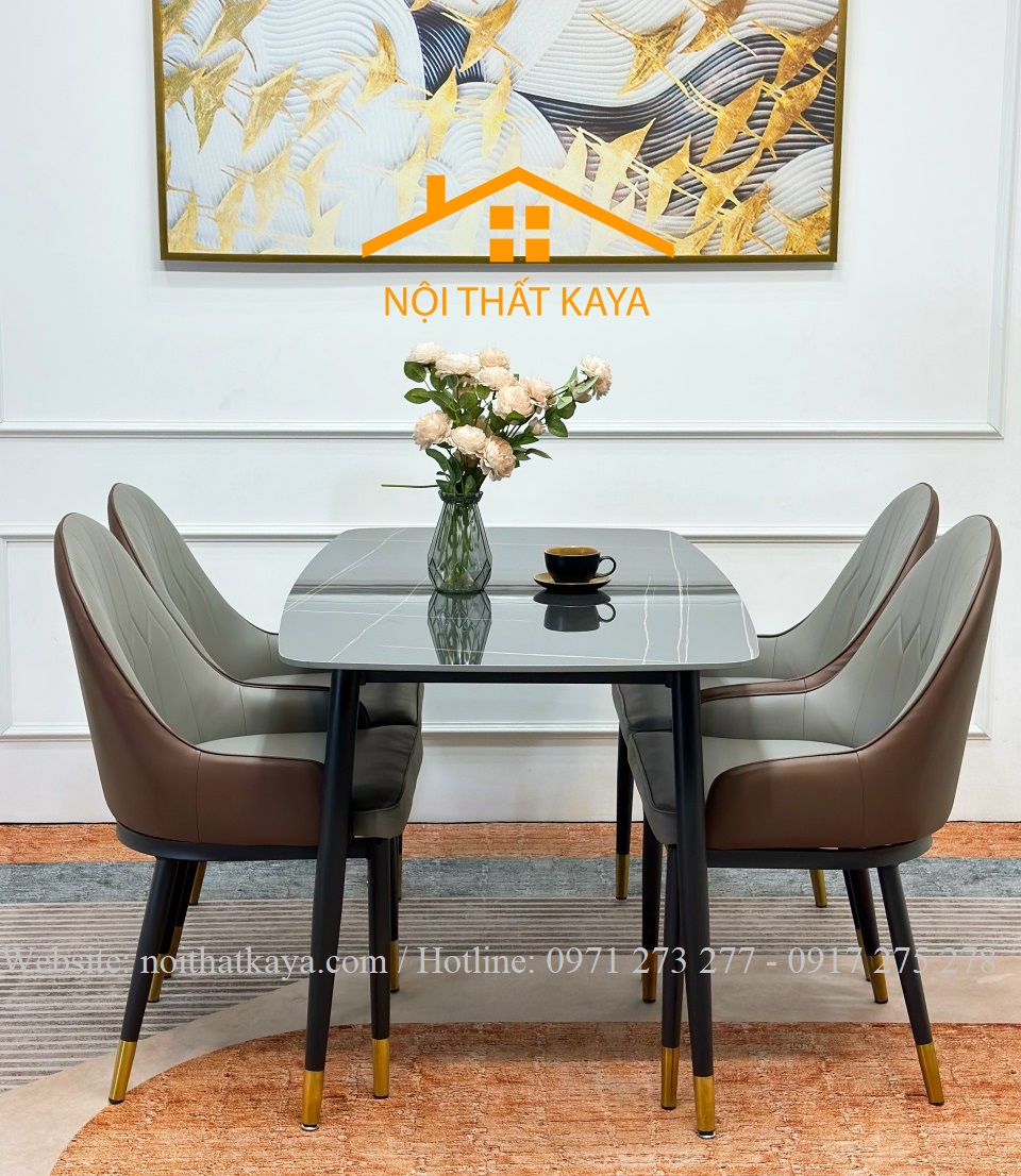 Bộ Bàn Mặt Đá Ceramic Chân Neva - 4 Ghế Nhập Khẩu KY-GH18 - Ảnh 11