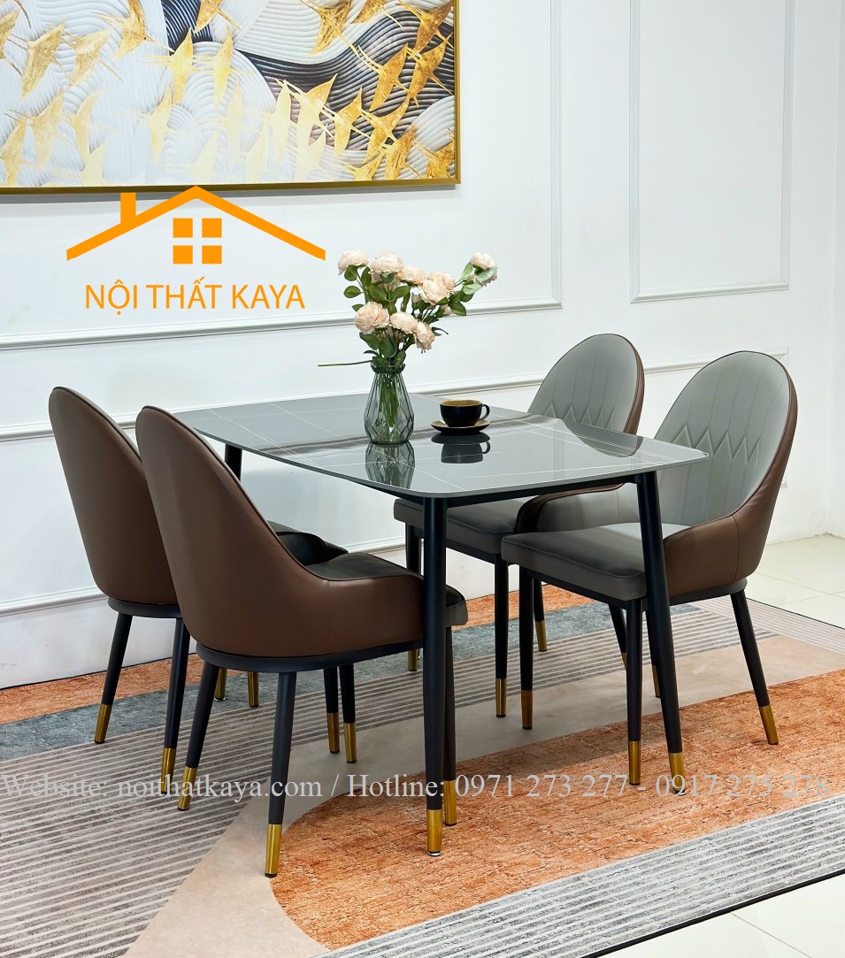 Bộ Bàn Mặt Đá Ceramic Chân Neva - 4 Ghế Nhập Khẩu KY-GH18 - Ảnh 10