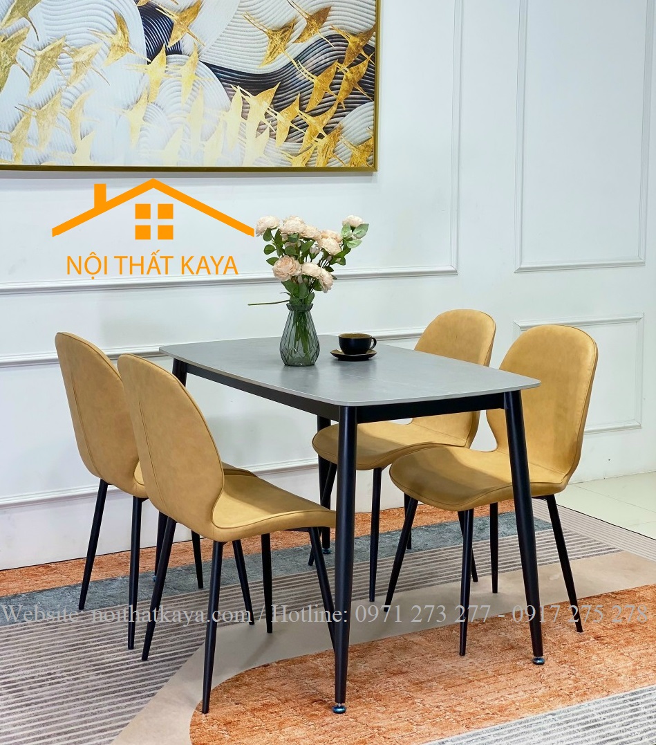 Bộ Bàn Mặt Đá Ceramic Chân Neva - 4 Ghế Nhập Khẩu KY-GH19 - Ảnh 4