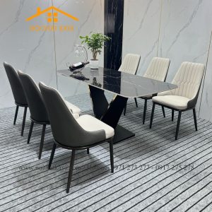Bộ Bàn Mặt Đá Ceramic Chân Venus - 6 Ghế Nhập Khẩu KY-GH44