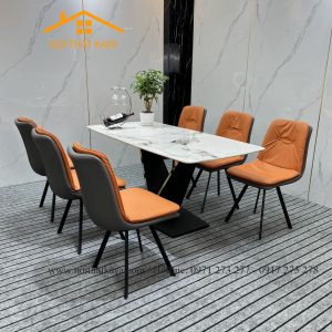 Bộ Bàn Mặt Đá Ceramic Chân Venus - 6 Ghế Nhập Khẩu KY-GH39