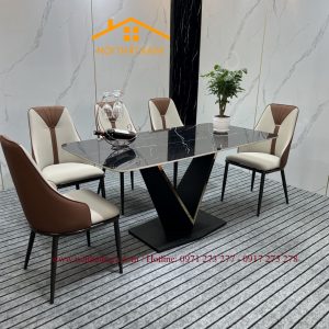 Bộ Bàn Mặt Đá Ceramic Chân Venus - 6 Ghế Nhập Khẩu KY-GH05