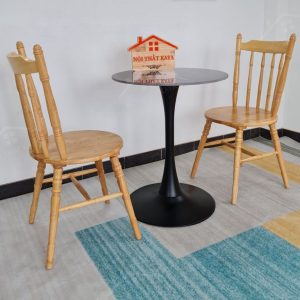 Bamboo 2 Ghế + Bàn đá Chân Tulip (3)