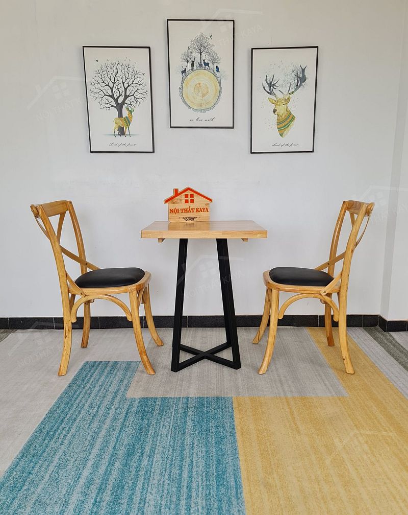 Bistro 2 Ghế + Bàn Chân Sắt Ky-gh 103