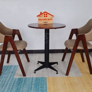 Ema 2 Ghế + Bàn Chân Sắt Ky-gh 102 Nâu (1)