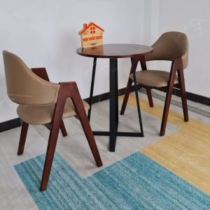 Ema 2 Ghế + Bàn Chân Sắt Ky-gh 103 Nâu (3)