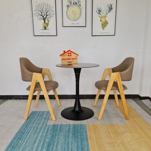 Ema 2 Ghế + Bàn đá Chân Tulip