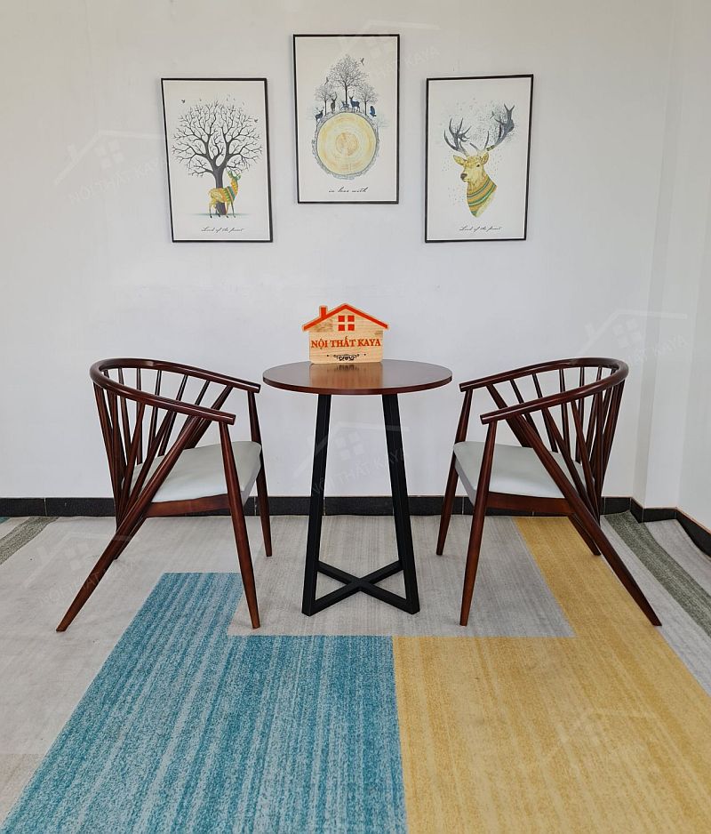 Genny 2 Ghế + Bàn Chân Sắt Ky-gh 103