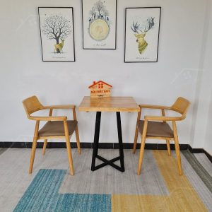 Hirosima 2 Ghế + Bàn Chân Sắt Ky-gh 103 VuÔng