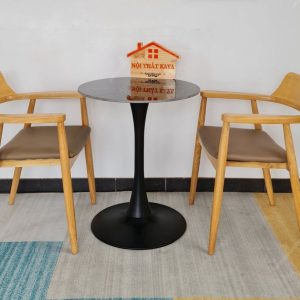 Hirosima 2 Ghế + Bàn đá Chân Tulip (1)