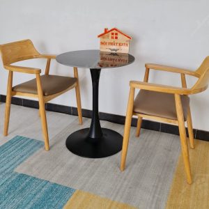 Hirosima 2 Ghế + Bàn đá Chân Tulip (2)