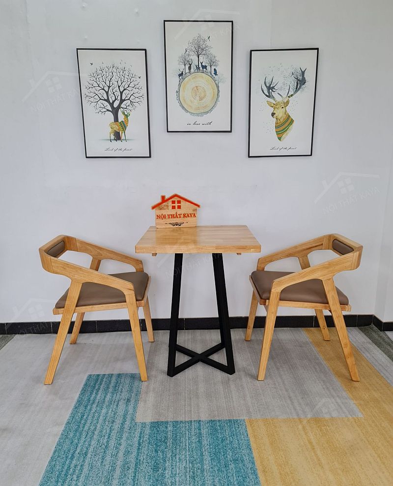 Kantana 2 Ghế + Bàn Chân Sắt Ky-gh 103 VuÔng