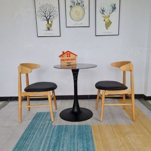 Luna 2 Ghế + Bàn đá Chân Tulip