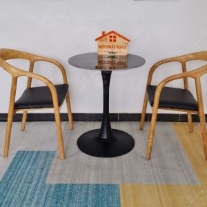 Neva 2 Ghế + Bàn đá Chân Tulip (1)