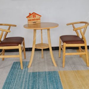 Wishbon 2 Ghế + Bàn 2 Tầng (1)