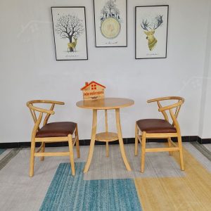 Wishbon 2 Ghế + Bàn 2 Tầng