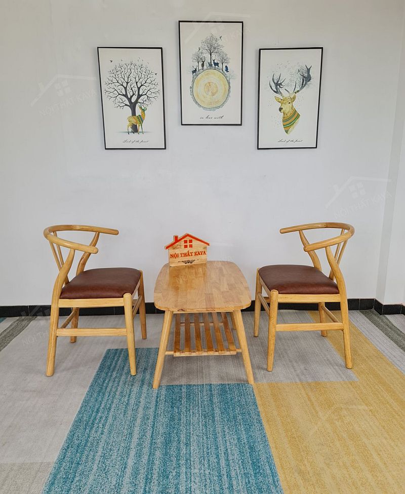 Wishbon 2 Ghế + Bàn Ky-gh 110
