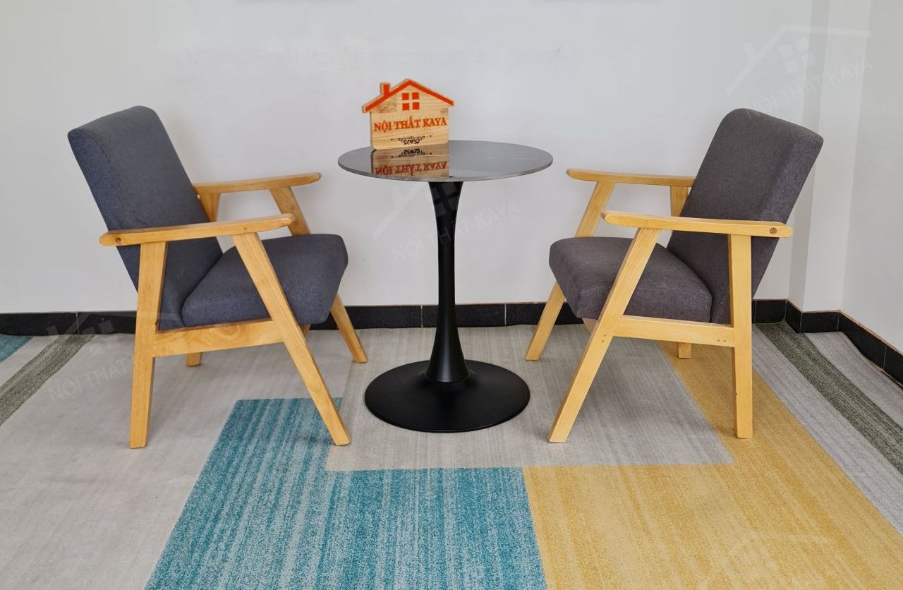 Sofa 2 Ghế + Bàn đá Chân Tulip (1)