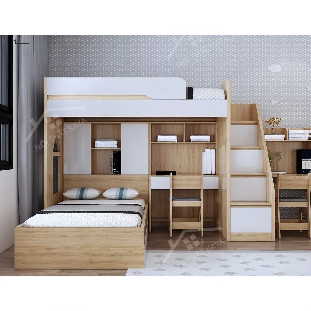 Giường Tầng Gỗ Công Nghiệp 039 (2)