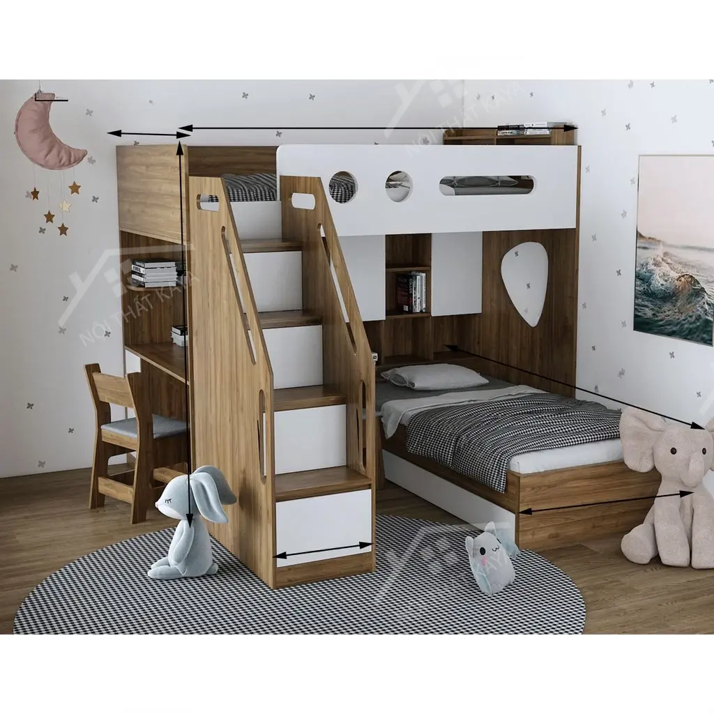 Giường Tầng Gỗ Công Nghiệp 042 (2)