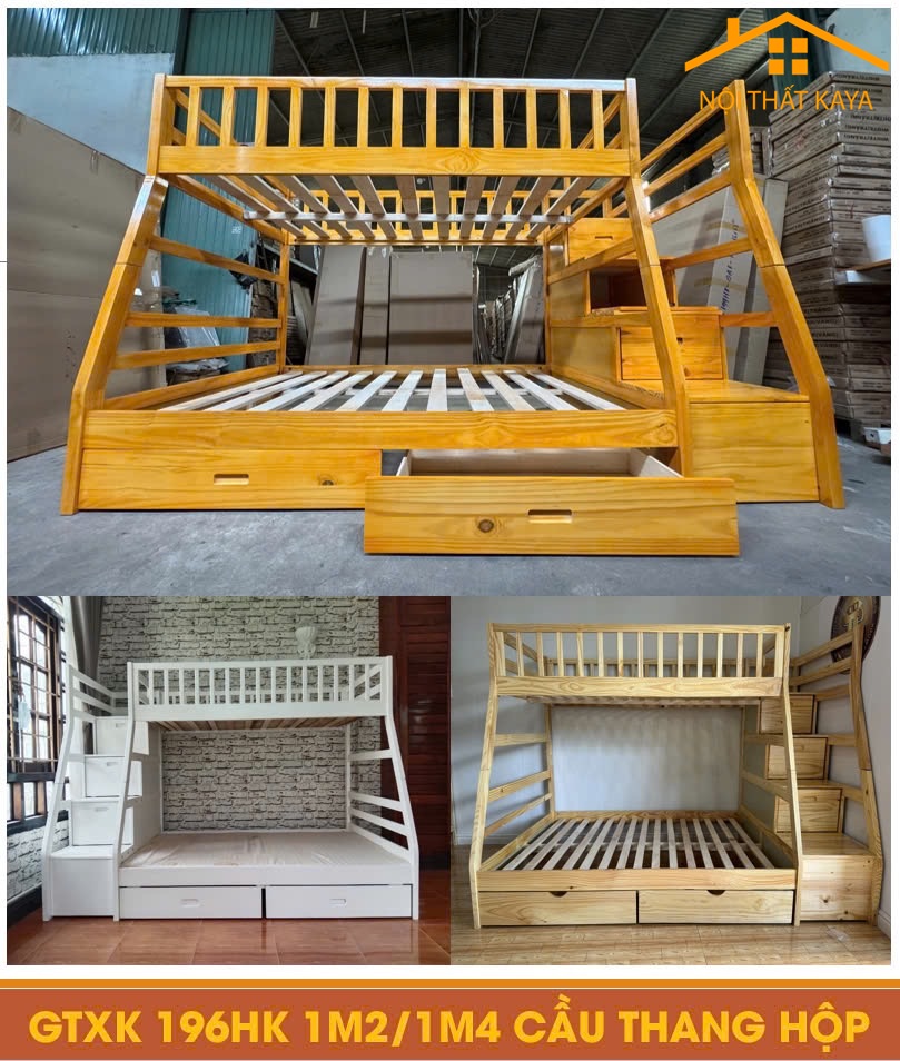 Giường 2 Tầng Xuất Khẩu GT296 (1m2-1m4) - Image 3