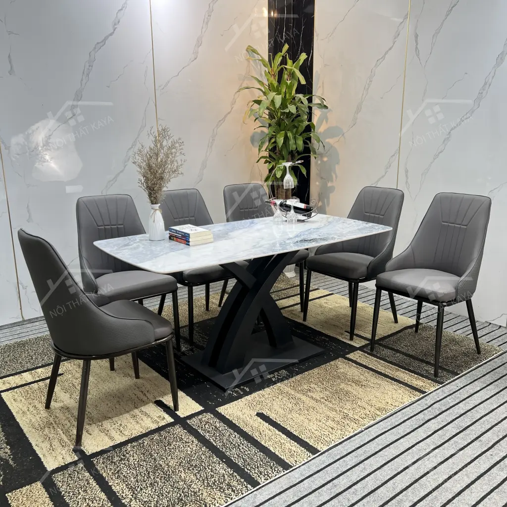 Bộ Bàn Ghế Nhập Khẩu Alice (6 Ghế) 6 Ghế + Chân A-x (2)