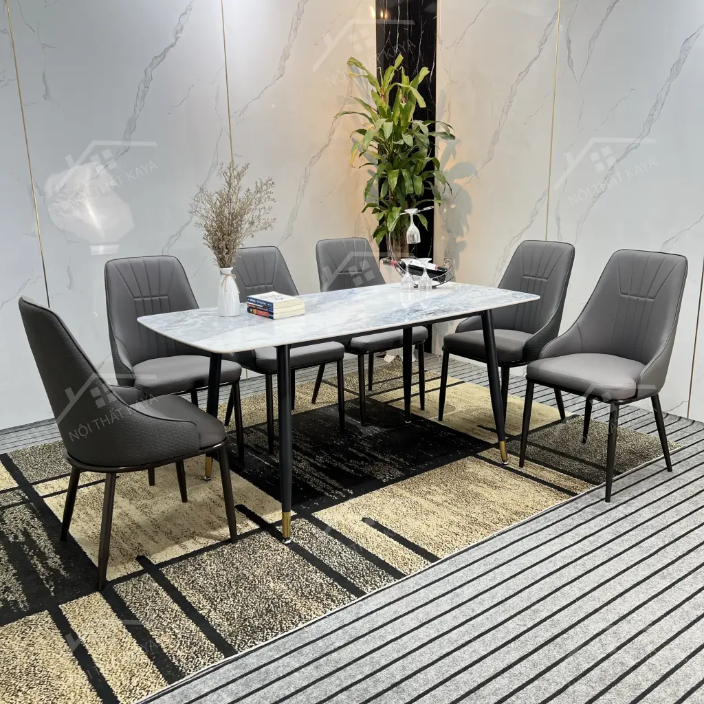 Bộ Bàn Ghế Nhập Khẩu Alice - 6 Ghế - Chân Neva
