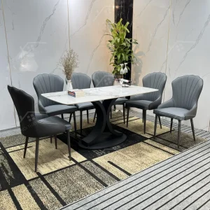 Bộ Bàn Ghế Nhập Khẩu Ella - 6 Ghế - Chân C