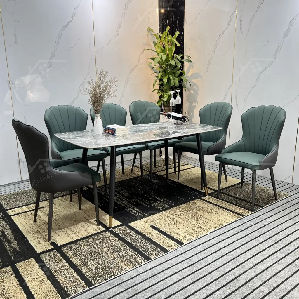 Bộ Bàn Ghế Nhập Khẩu Ella - 6 Ghế - Chân Neva
