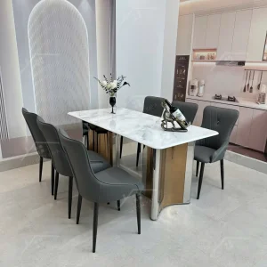 Bộ Bàn Ghế Nhập Khẩu Eric - 6 Ghế - K22 (mạ Vàng Hồng)