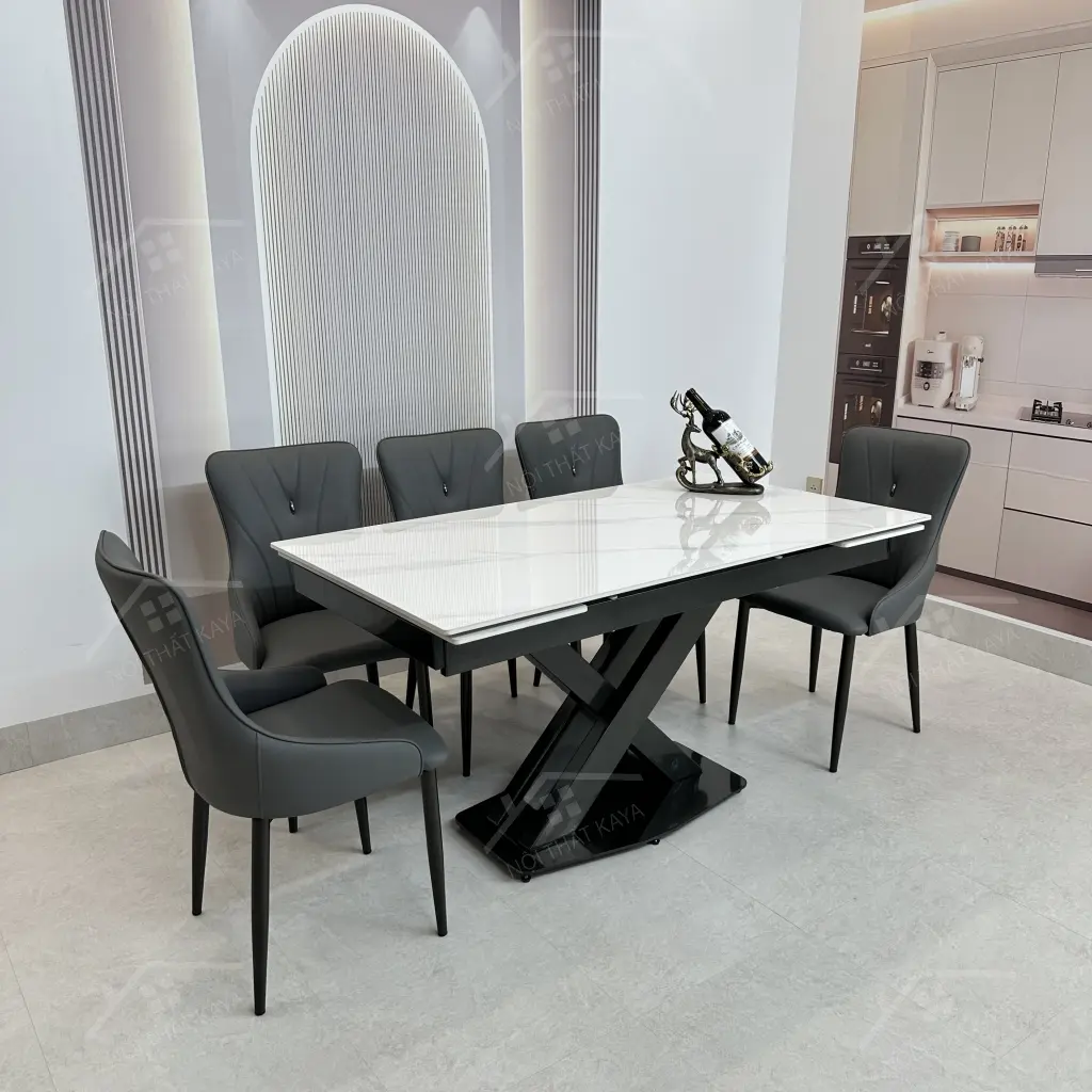 Bộ Bàn Ghế Nhập Khẩu Eric - 6 Ghế - K44 (x Kéo Dài)