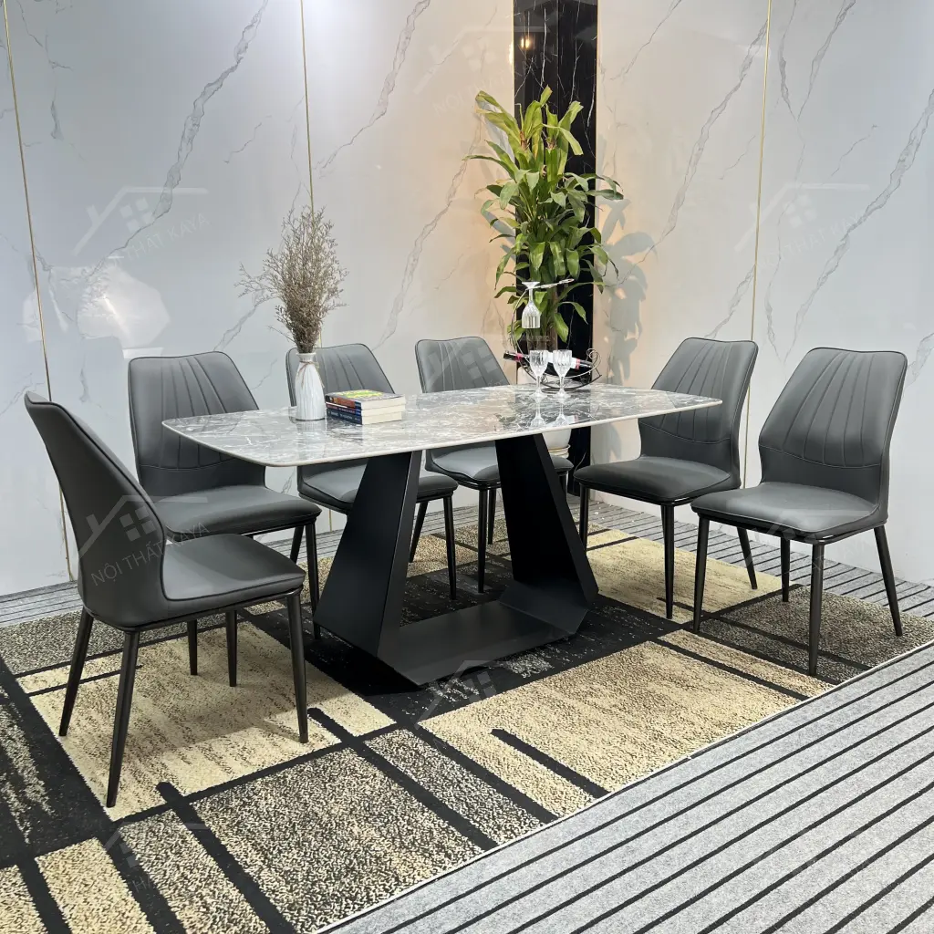 Bộ Bàn Ghế Nhập Khẩu Jena - 6 Ghế - K08 (chân Chanel)