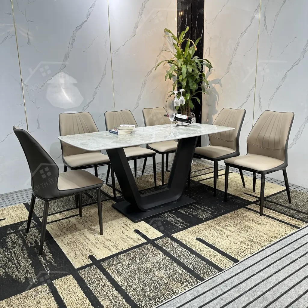 Bộ Bàn Ghế Nhập Khẩu Jena - 6 Ghế - K08 (chân U)
