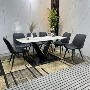 Bộ Bàn Ghế Nhập Khẩu Loft - 6 Ghế - K07 (chân Venus)