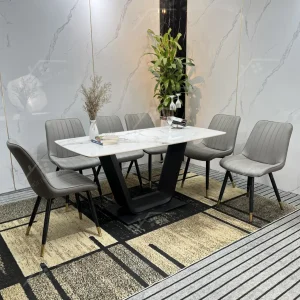 Bộ Bàn Ghế Nhập Khẩu Loft - 6 Ghế - K08 (chân U)