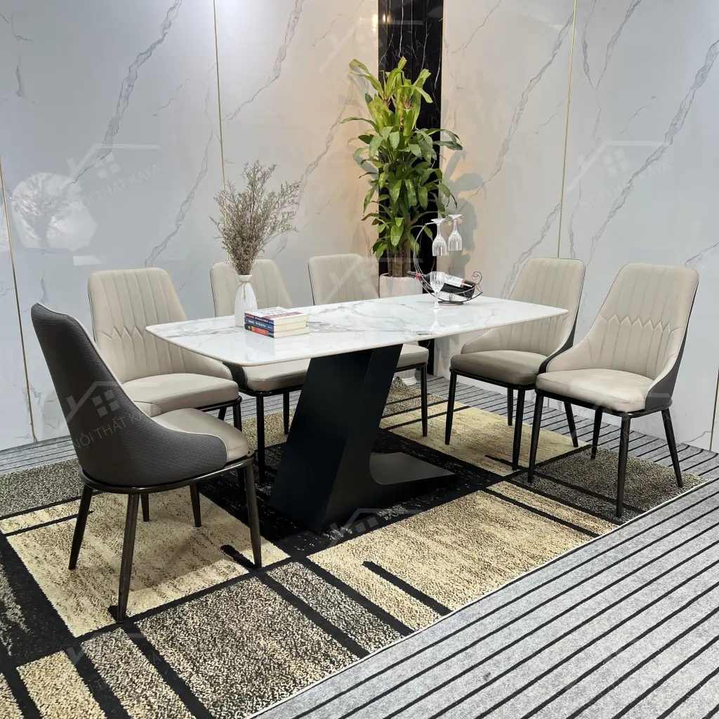 Bộ Bàn Ghế Nhập Khẩu Monet Vip - 6 Ghế - K08 (chân Z)