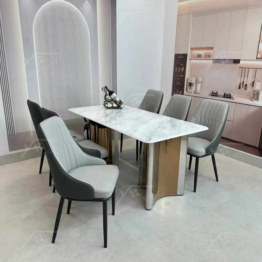 Bộ Bàn Ghế Nhập Khẩu Monet Vip - 6 Ghế - K22 (mạ Vàng)
