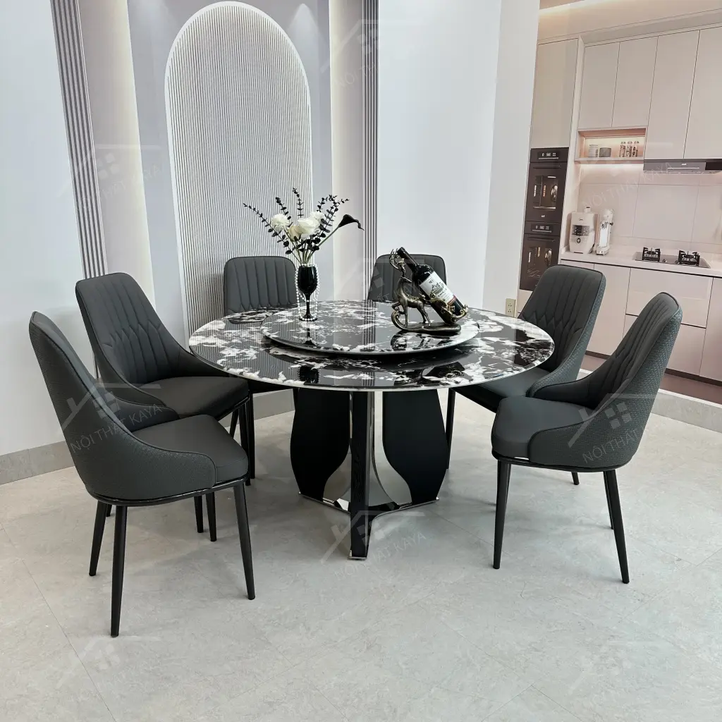 Bộ Bàn Ghế Nhập Khẩu Monet Vip - 6 Ghế - K77 (tròn)