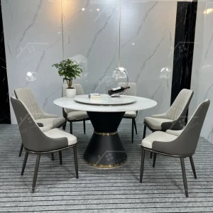 Bộ Bàn Ghế Nhập Khẩu Monet Vip - 6 Ghế - (chân Bàn Tròn)