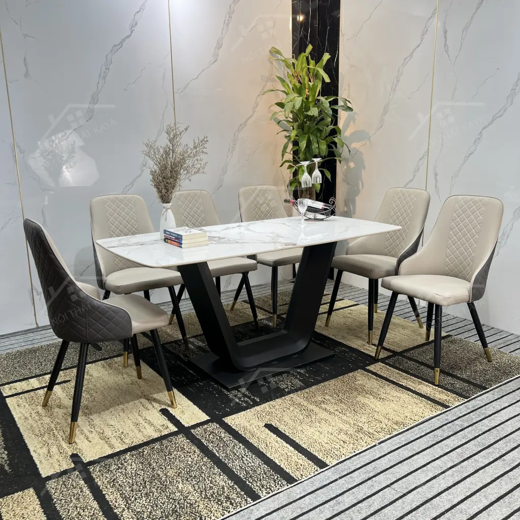 Bộ Bàn Ghế Nhập Khẩu Sheraton - 6 Ghế - K08 (chân U)