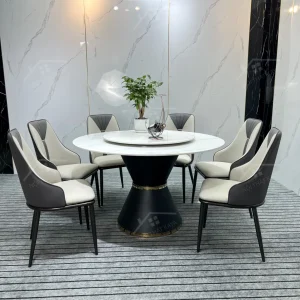 Bộ Bàn Ghế Nhập Khẩu Spot CẢi - 6 Ghế + Chân Bàn Tròn